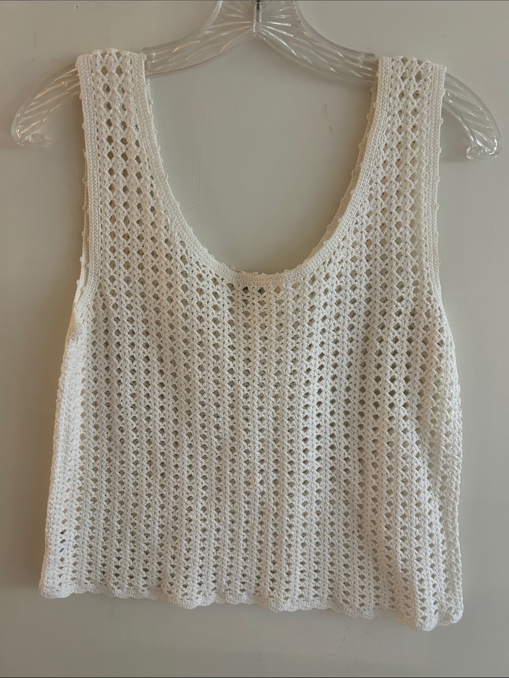 Chan Luu Cream Crochet Knit Top